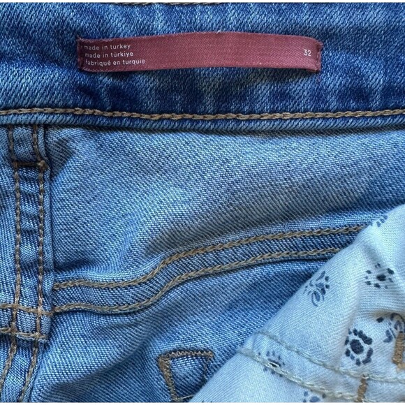 Pilcro High Rise Straight Leg Jeans Blue Denim Stretch Size 32 Anthropologie - Picture 7 of 13